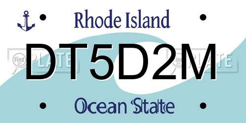 DT5D2M Rhode Island License Plate