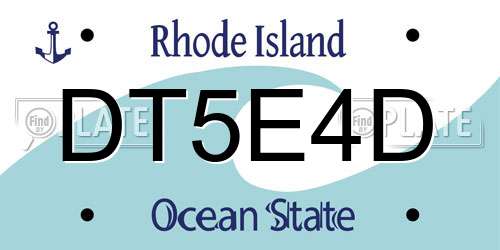 DT5E4D Rhode Island License Plate