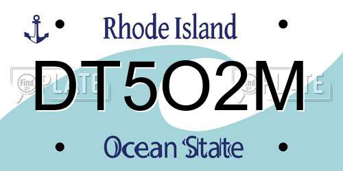 DT5O2M Rhode Island License Plate