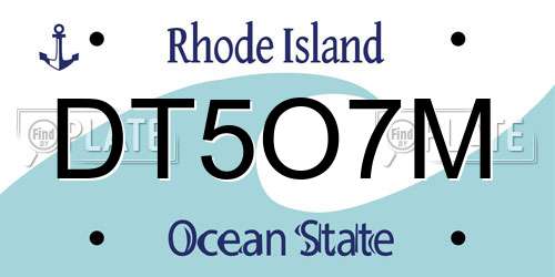 DT5O7M Rhode Island License Plate