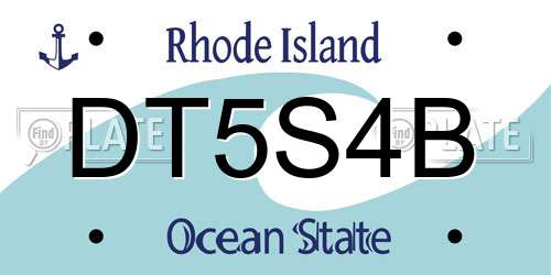 DT5S4B Rhode Island License Plate