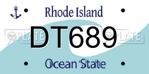 DT689 Rhode Island License Plate