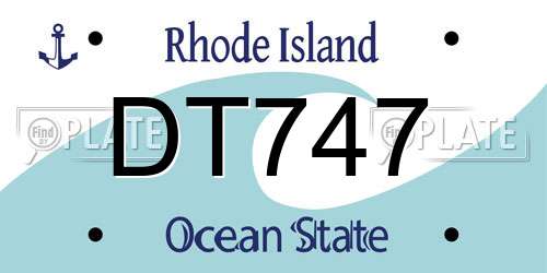 DT747 Rhode Island License Plate