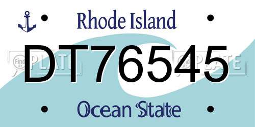 DT76545 Rhode Island License Plate