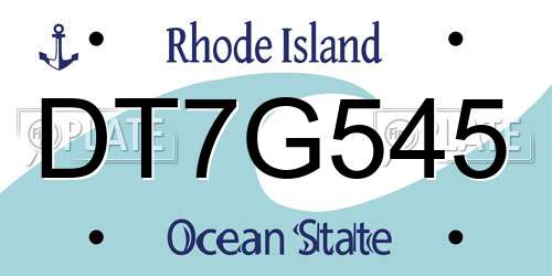 DT7G545 Rhode Island License Plate