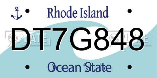 DT7G848 Rhode Island License Plate
