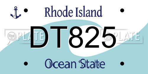 DT825 Rhode Island License Plate