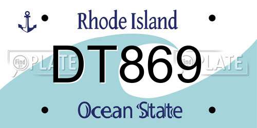 DT869 Rhode Island License Plate