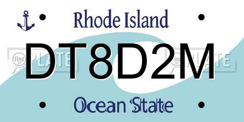 DT8D2M Rhode Island License Plate