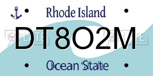 DT8O2M Rhode Island License Plate