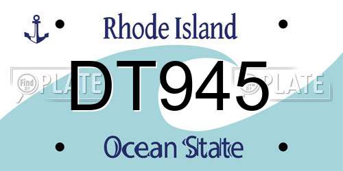 DT945 Rhode Island License Plate