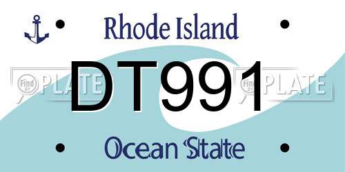 DT991 Rhode Island License Plate