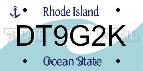 DT9G2K Rhode Island License Plate