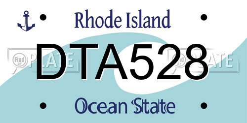 DTA528 Rhode Island License Plate
