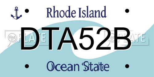 DTA52B Rhode Island License Plate