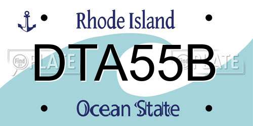 DTA55B Rhode Island License Plate