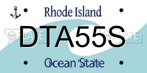 DTA55S Rhode Island License Plate