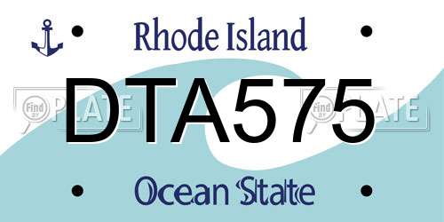 DTA575 Rhode Island License Plate