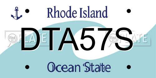 DTA57S Rhode Island License Plate
