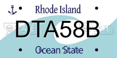 DTA58B Rhode Island License Plate