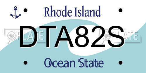 DTA82S Rhode Island License Plate