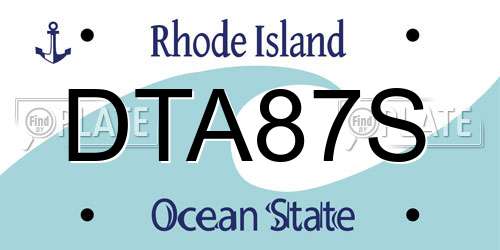 DTA87S Rhode Island License Plate