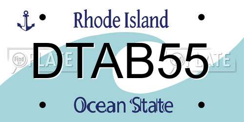 DTAB55 Rhode Island License Plate