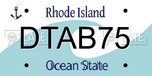DTAB75 Rhode Island License Plate