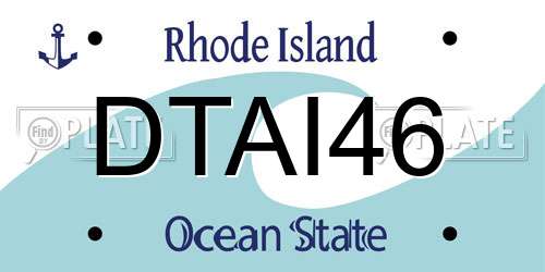 DTAI46 Rhode Island License Plate