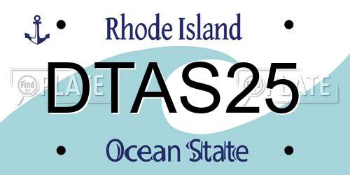 DTAS25 Rhode Island License Plate