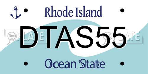 DTAS55 Rhode Island License Plate