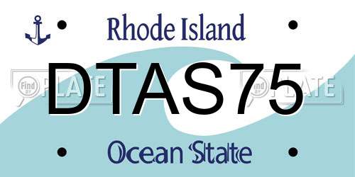 DTAS75 Rhode Island License Plate