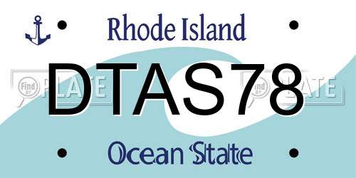 DTAS78 Rhode Island License Plate