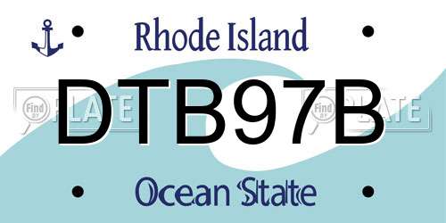 DTB97B Rhode Island License Plate