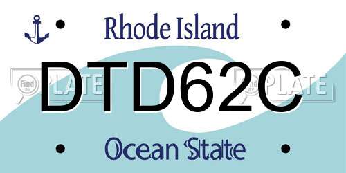 DTD62C Rhode Island License Plate