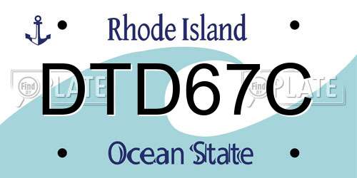DTD67C Rhode Island License Plate