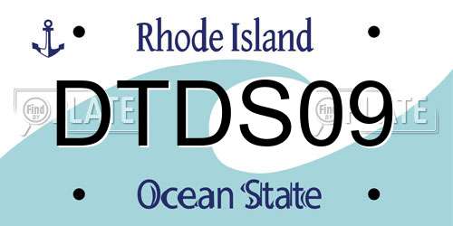 DTDS09 Rhode Island License Plate
