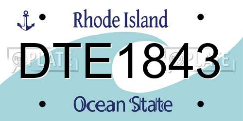DTE1843 Rhode Island License Plate