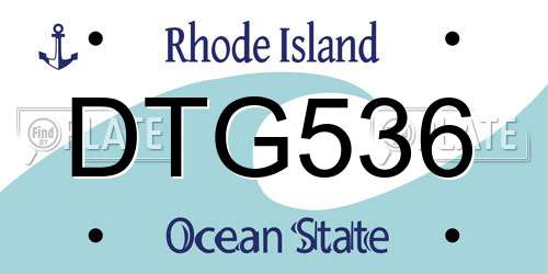 DTG536 Rhode Island License Plate
