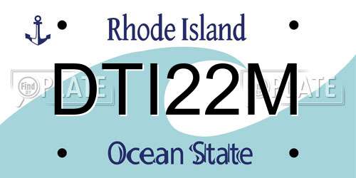 DTI22M Rhode Island License Plate
