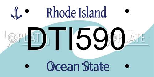 DTI590 Rhode Island License Plate