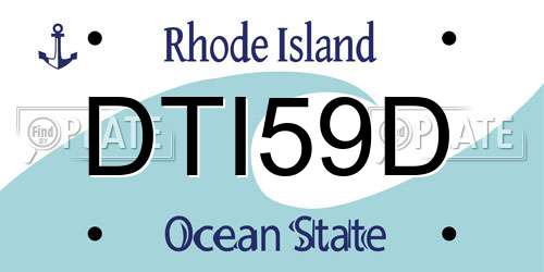 DTI59D Rhode Island License Plate