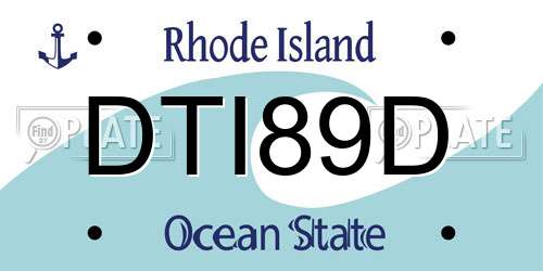 DTI89D Rhode Island License Plate
