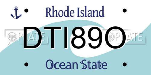 DTI89O Rhode Island License Plate