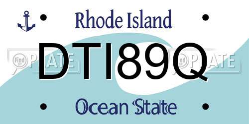 DTI89Q Rhode Island License Plate