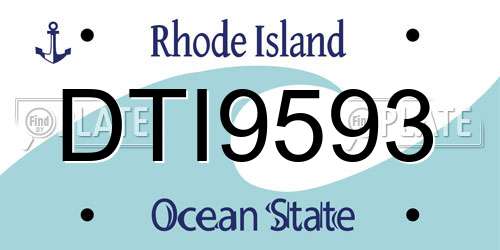 DTI9593 Rhode Island License Plate