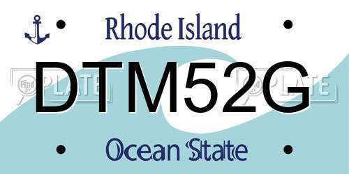 DTM52G Rhode Island License Plate