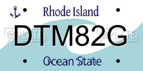 DTM82G Rhode Island License Plate