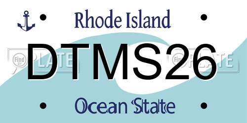 DTMS26 Rhode Island License Plate