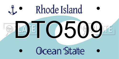DTO509 Rhode Island License Plate